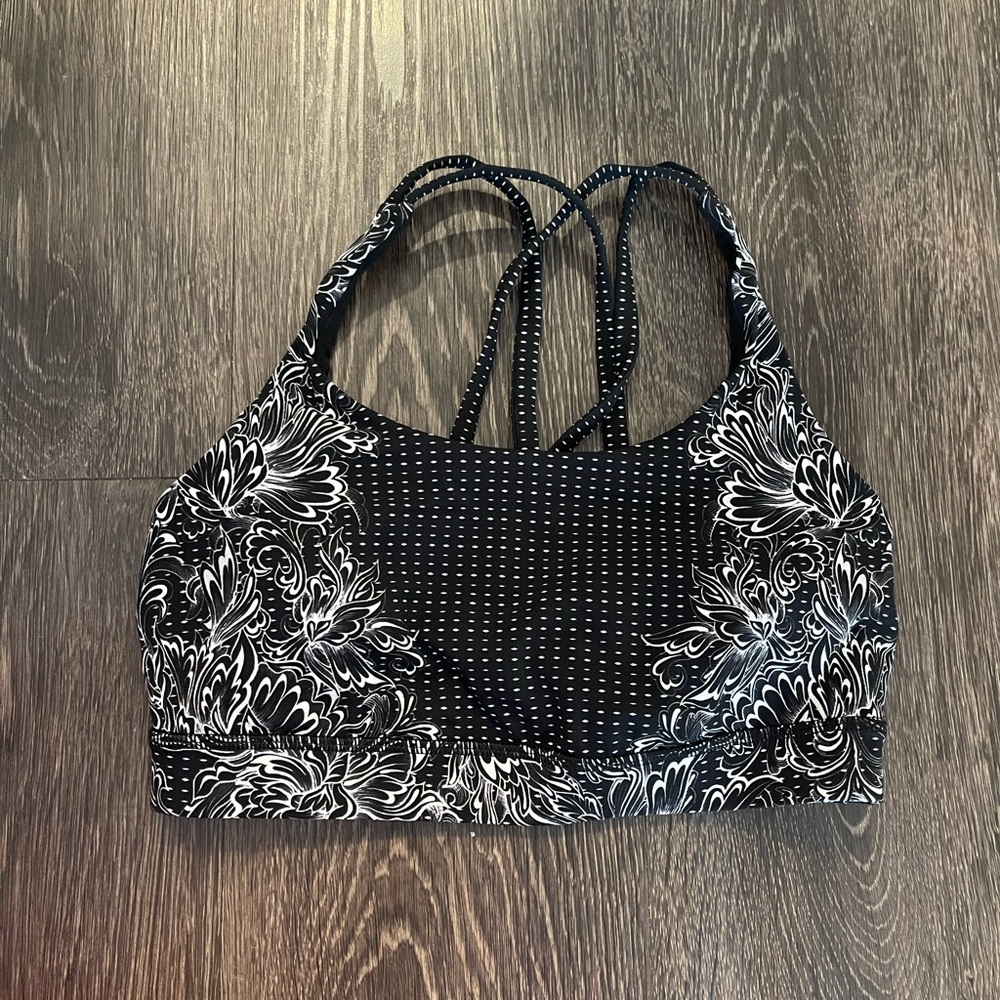 Lululemon Black and White Energy Sports Bra